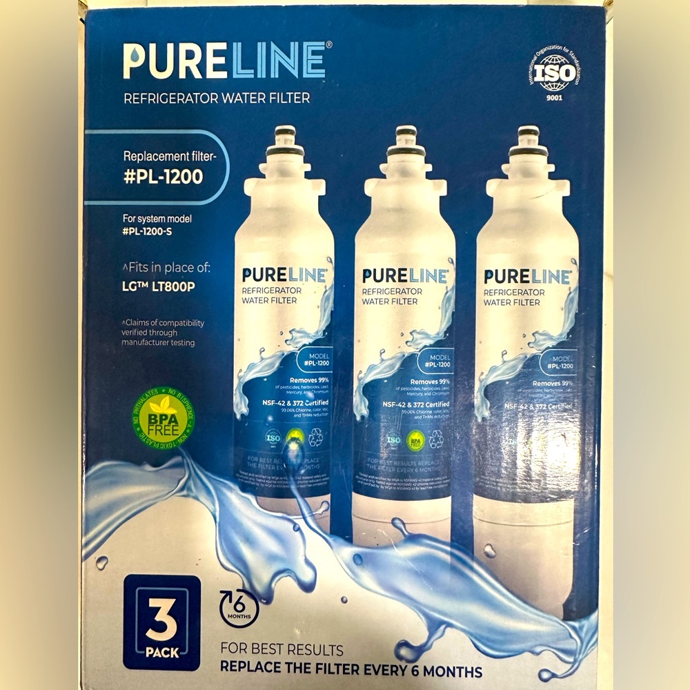 Pureline Refrigerator Replacement Water Filter 1 FILTER ONLY #PL-1200